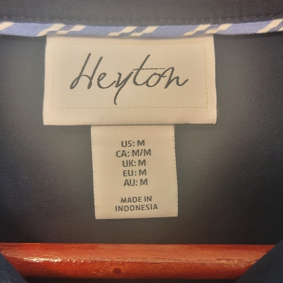 Heyton‎ Womens Blue Shirt Dress Button Front Knee Length Preppy Size Medium - Picture 4 of 8